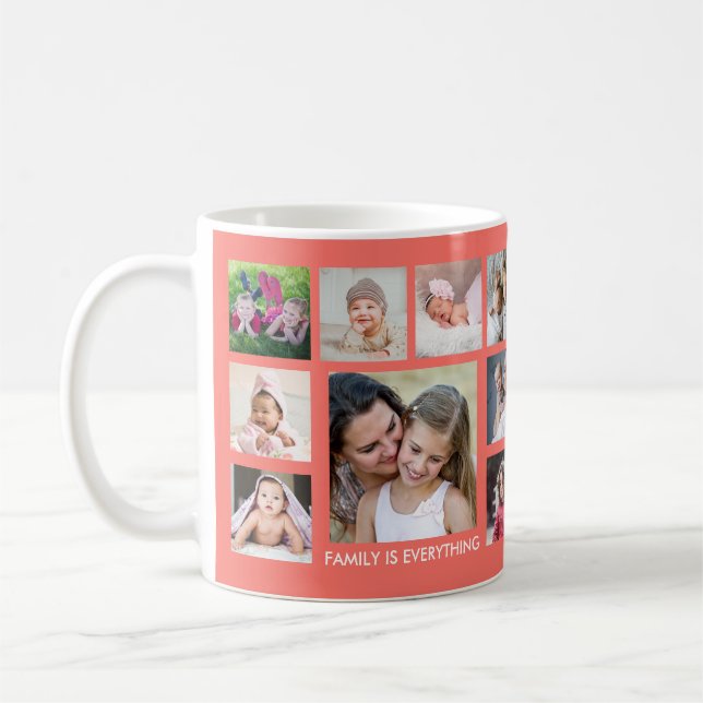 Erstellen Sie Ihre eigene 18-Familie Foto Collage  Kaffeetasse (Links)