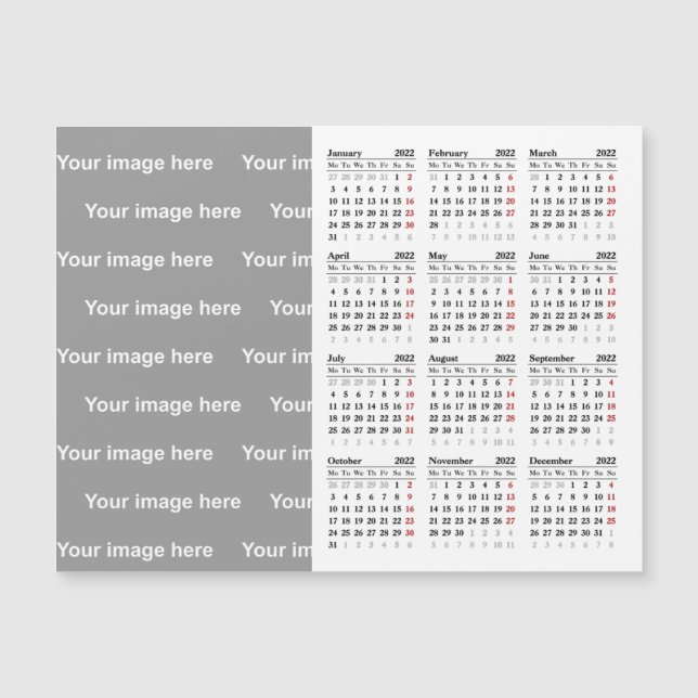 Erstellen Sie Ihre eigene 2022 Kalender-Magnetkart Magnetkarte (Vorderseite)