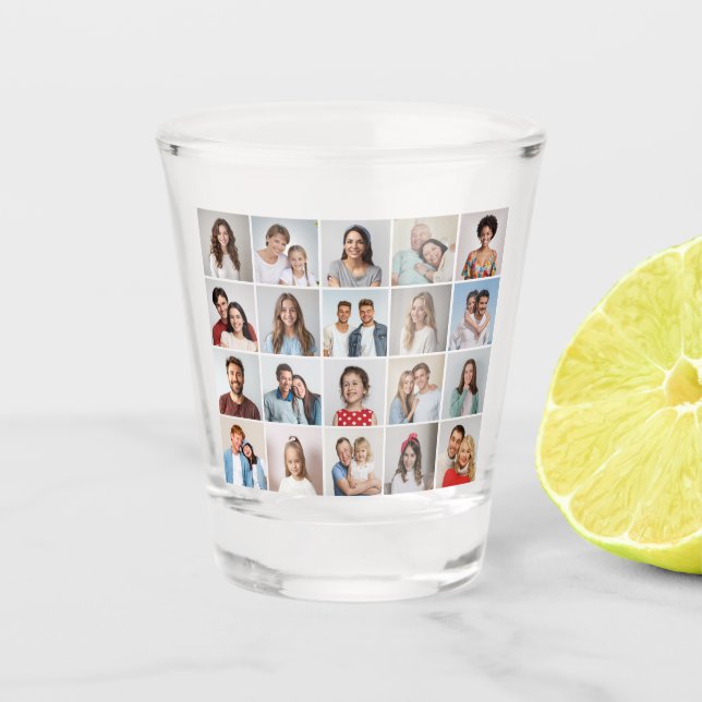 Erstellen Sie Ihre eigene 20-FotoCollage Schnapsglas (Vorderseite)