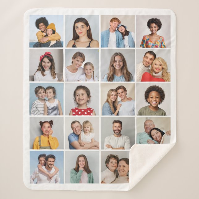 Erstellen Sie Ihre eigene 20-FotoCollage Sherpadecke (Vorderseite)