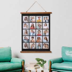 Erstellen Sie Ihre eigene 20-FotoCollage Wandteppich Mit Holzrahmen