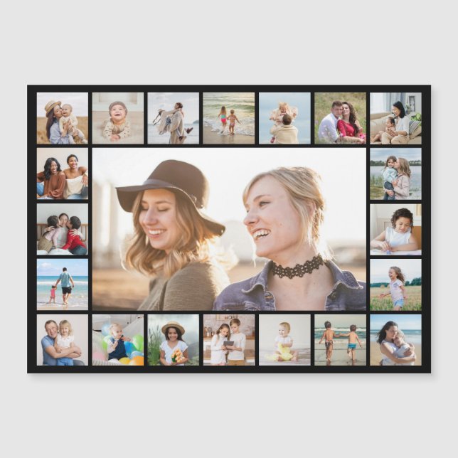 Erstellen Sie Ihre eigene 21 Foto Collage Magnetic Magnetkarte (Vorderseite)