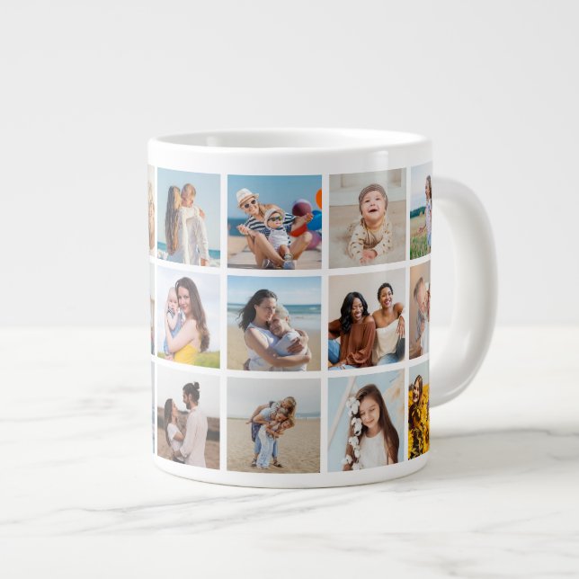 Erstellen Sie Ihre eigene 21 FotoCollage Jumbo-Tasse (Vorderseite Rechts)