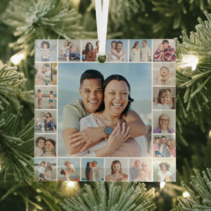 Erstellen Sie Ihre eigene 21 FotoCollage Ornament Aus Glas