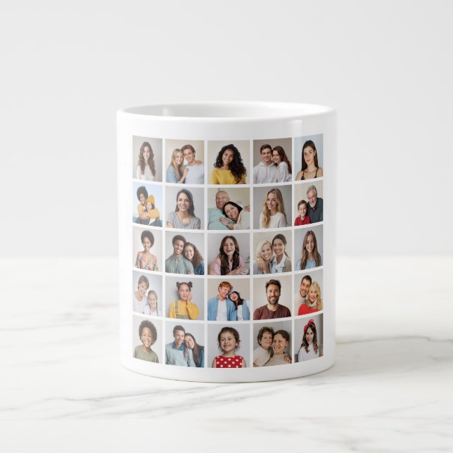 Erstellen Sie Ihre eigene 25-Foto Collage Jumbo-Tasse (Vorderseite)