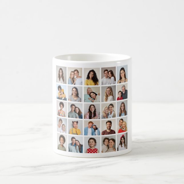 Erstellen Sie Ihre eigene 25-Foto Collage Kaffeetasse (Mittel)