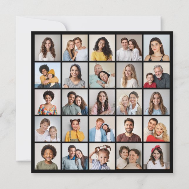 Erstellen Sie Ihre eigene 25-Foto Collage Karte (Vorderseite)