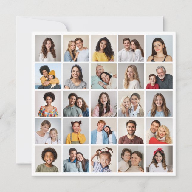 Erstellen Sie Ihre eigene 25-Foto Collage Karte (Vorderseite)