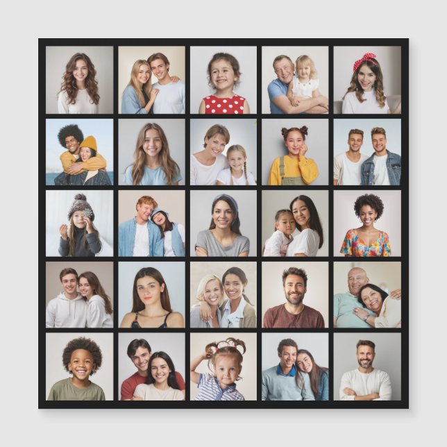 Erstellen Sie Ihre eigene 25 Fotocollage Magnetkar Magnetkarte (Vorderseite)