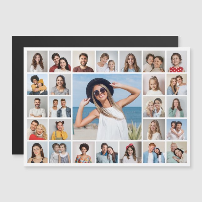 Erstellen Sie Ihre eigene 27 FotoCollage Magnetkarte (Vorne/Hinten)