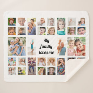 Erstellen Sie Ihre eigene 32-Familienfoto-Collage Sherpadecke