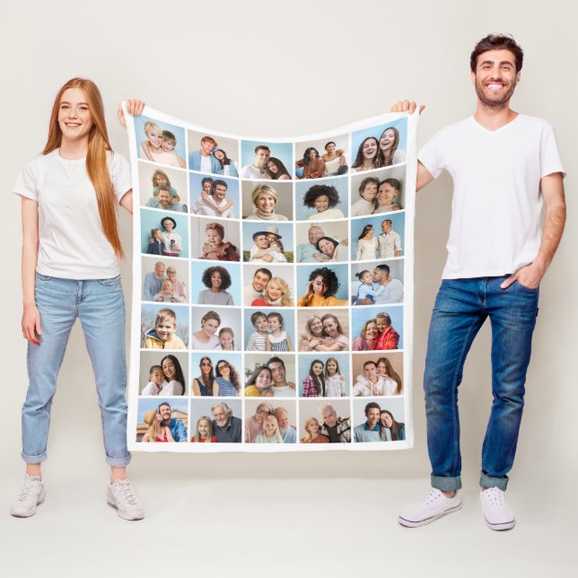 Erstellen Sie Ihre eigene 35-Foto Collage Fleecedecke (Beispiel)