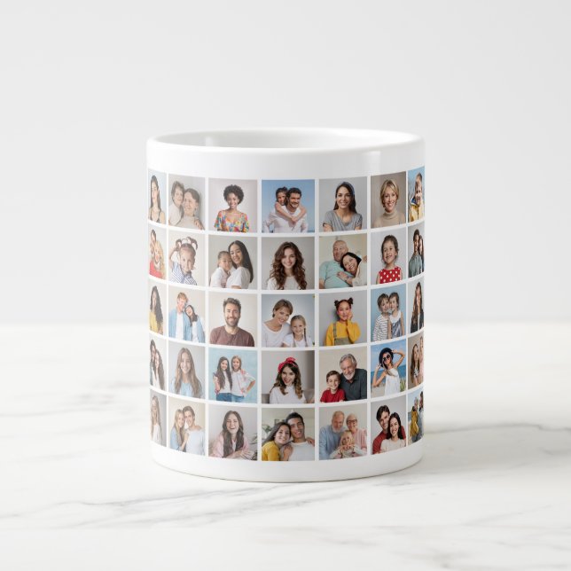 Erstellen Sie Ihre eigene 35-Foto Collage Jumbo-Tasse (Vorderseite)