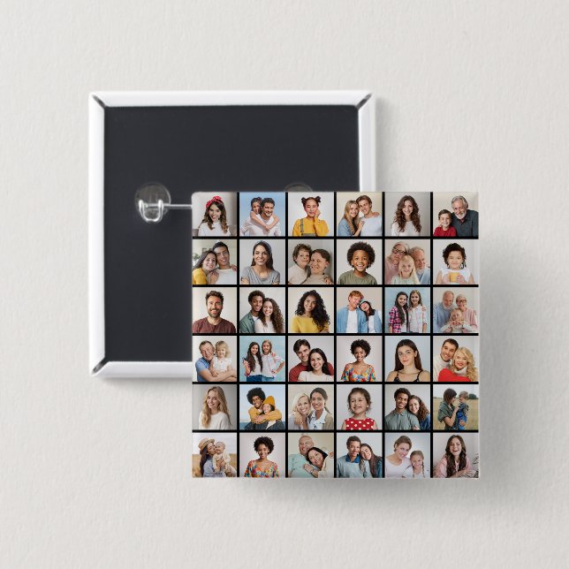 Erstellen Sie Ihre eigene 36-Foto-Collage Button (Vorne & Hinten)