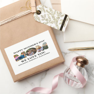 Erstellen Sie Ihre eigene 3-Foto Collage Happy Müt Rechteckiger Aufkleber