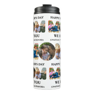 Erstellen Sie Ihre eigene 3-Foto Collage Happy Müt Thermosbecher