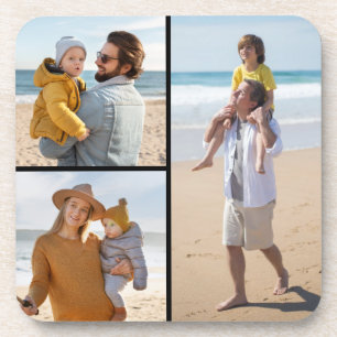 Erstellen Sie Ihre eigene 3 FotoCollage Getränkeuntersetzer