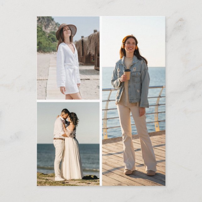 Erstellen Sie Ihre eigene 3 FotoCollage Postkarte (Vorderseite)