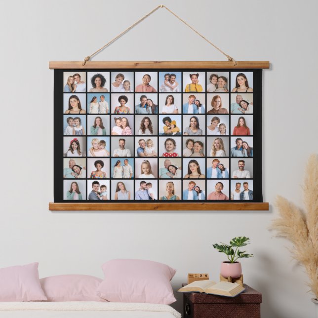 Erstellen Sie Ihre eigene 48 FotoCollage Wandteppich Mit Holzrahmen (Schlafzimmer)