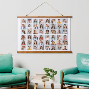 Erstellen Sie Ihre eigene 48 FotoCollage Wandteppich Mit Holzrahmen