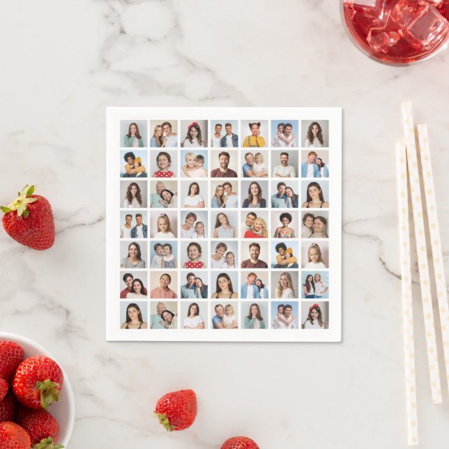 Erstellen Sie Ihre eigene 49-Foto-Collage Serviette (Beispiel)