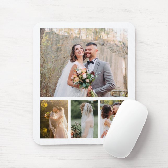 Erstellen Sie Ihre eigene 4-Foto-Hochzeitskollekti Mousepad (Mit Mouse)