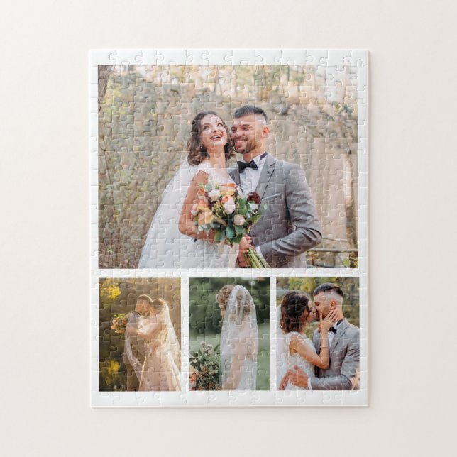 Erstellen Sie Ihre eigene 4-Foto-Hochzeitskollekti Puzzle (Vertikal)