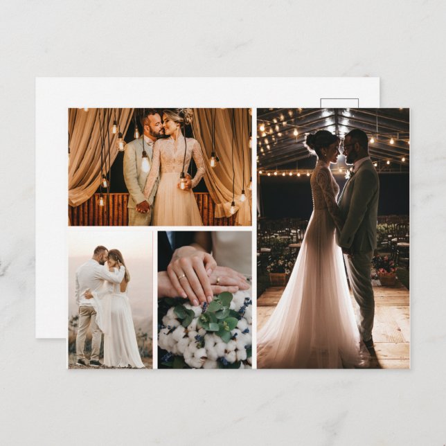 Erstellen Sie Ihre eigene 4-FotoCollage Postkarte (Vorne/Hinten)