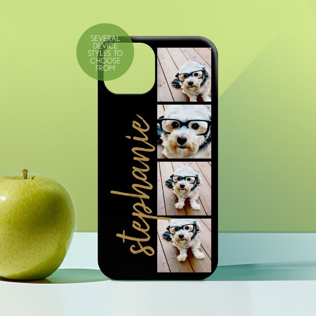 Erstellen Sie Ihre eigene 4 FotoCollage - Skriptna Case-Mate iPhone Hülle (Personalized Phone Case with Custom Photos and Text - Choose a Device Style)