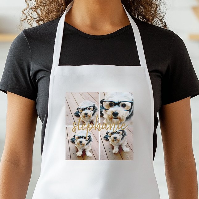 Erstellen Sie Ihre eigene 4 FotoCollage - Skriptna Schürze (Personalized Kitchen Apron)