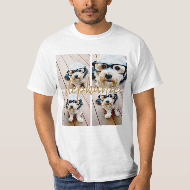 Erstellen Sie Ihre eigene 4 FotoCollage - Skriptna T-Shirt (Vorderseite)