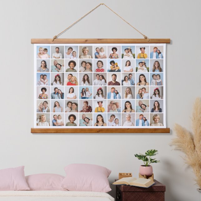 Erstellen Sie Ihre eigene 54 FotoCollage Wandteppich Mit Holzrahmen (Schlafzimmer)