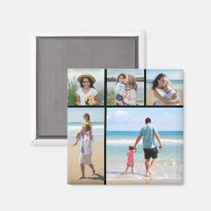 Erstellen Sie Ihre eigene 5-Bild Collage bearbeitb Magnet