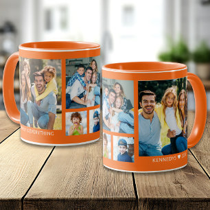 Erstellen Sie Ihre eigene 5-Familienfoto-Collage O Tasse