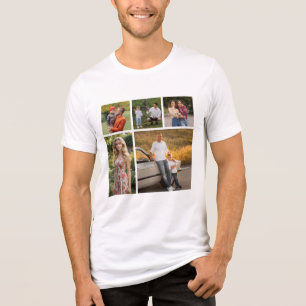Erstellen Sie Ihre eigene 5-Foto Collage Unisex Tri-Blend Shirt