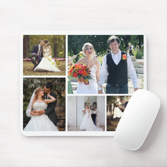 Erstellen Sie Ihre eigene 5-Foto-Hochzeitskollekti Mousepad (Mit Mouse)