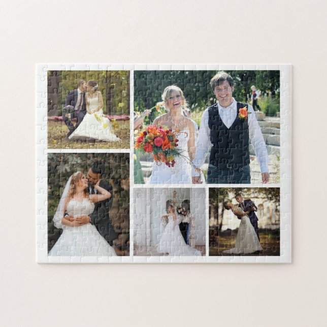 Erstellen Sie Ihre eigene 5-Foto-Hochzeitskollekti Puzzle (Horizontal)