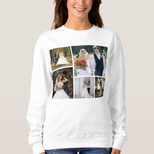 Erstellen Sie Ihre eigene 5-Foto-Hochzeitskollekti Sweatshirt (Vorderseite)