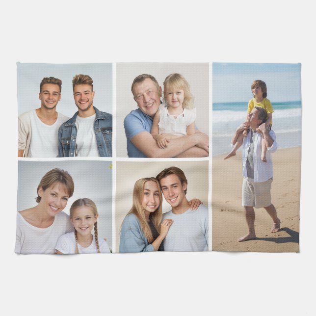 Erstellen Sie Ihre eigene 5-FotoCollage Geschirrtuch (Horizontal)