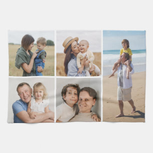 Erstellen Sie Ihre eigene 5-FotoCollage Geschirrtuch