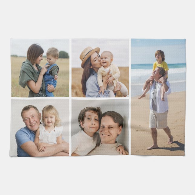 Erstellen Sie Ihre eigene 5-FotoCollage Geschirrtuch (Horizontal)