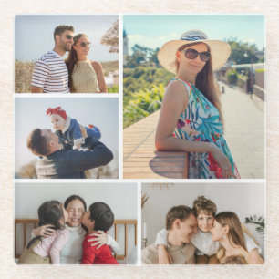 Erstellen Sie Ihre eigene 5-FotoCollage Glasuntersetzer