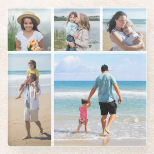 Erstellen Sie Ihre eigene 5-FotoCollage Glasuntersetzer