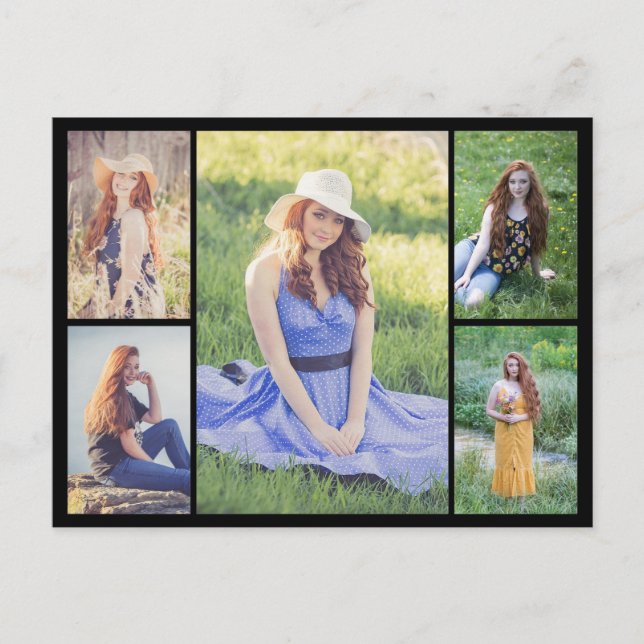 Erstellen Sie Ihre eigene 5-FotoCollage Postkarte (Vorderseite)