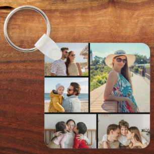 Erstellen Sie Ihre eigene 5-FotoCollage Schlüsselanhänger