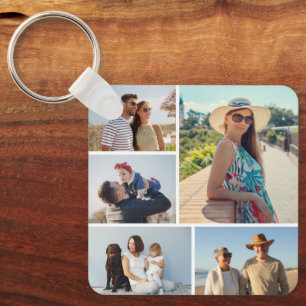 Erstellen Sie Ihre eigene 5-FotoCollage Schlüsselanhänger