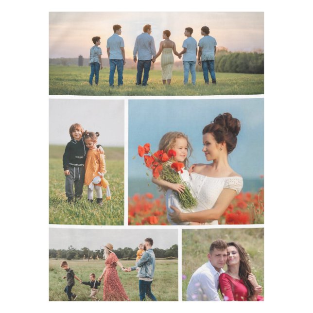 Erstellen Sie Ihre eigene 5-FotoCollage Tischdecke (Vorderseite)