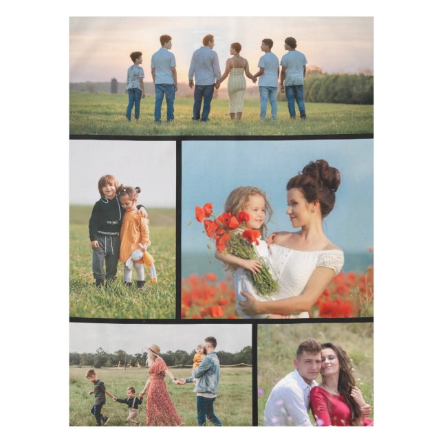 Erstellen Sie Ihre eigene 5-FotoCollage Tischdecke (Vorderseite)
