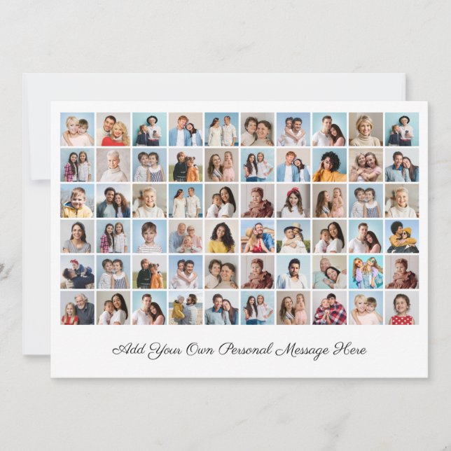 Erstellen Sie Ihre eigene 60-Foto-Collage hinzufüg Einladung (Vorderseite)