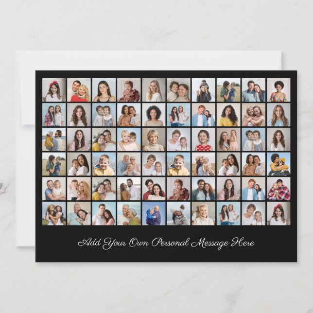 Erstellen Sie Ihre eigene 60-Foto-Collage hinzufüg Einladung (Vorderseite)